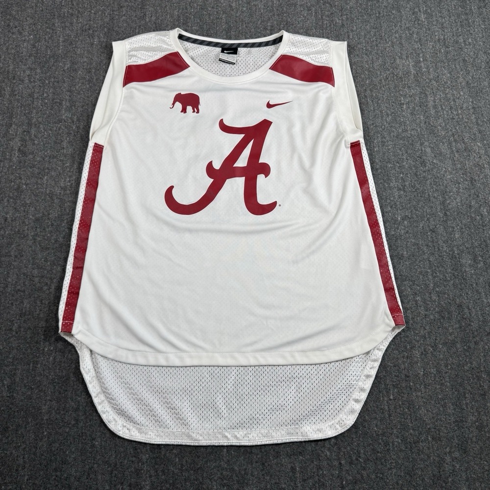 Nike Alabama Crimson Tide Big Al #0 Men's L White Red Mesh Jersey NCAA